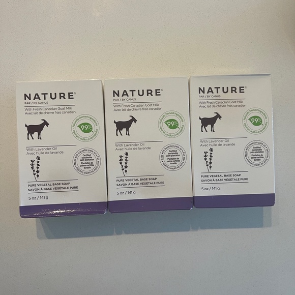 Lot of 3 NEW Nature By Canus Bar Soap Goats Milk with Lavender Oil 141g each - Picture 1 of 5
